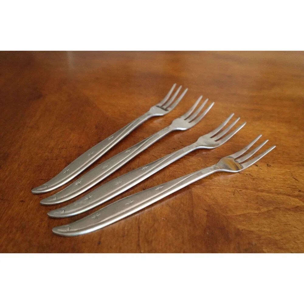 Impassa Atomic Starburst 4x Cocktail Fork 6.25